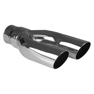 AP Exhaust® - Xlerator™ Stainless Steel Pencil Style Round Weld-On Dual Chrome Exhaust Tip