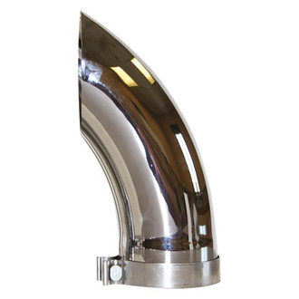 AP Products® - Stainless Steel Turndown Chrome Exhaust Tip (5" Inlet, 5" Outlet, 14" Length)