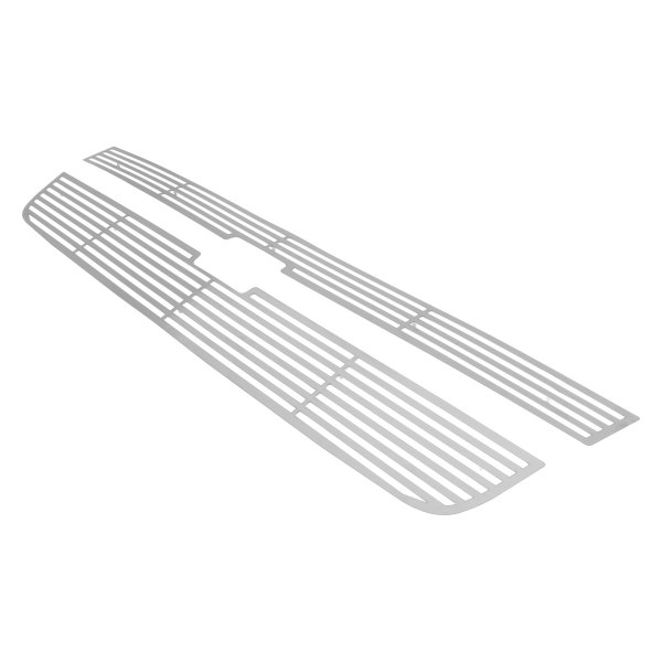 APG® - 2-Pc Sheet Series Silver Hairline Horizontal Bars Punch Laser Cut Main Grille