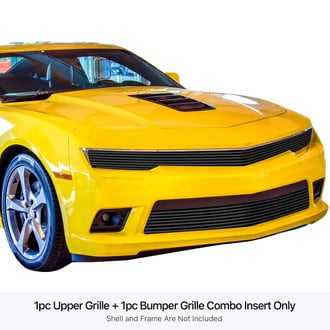 APG® - 2-Pc Phantom Style Black Horizontal Billet Main and Bumper Grille Kit