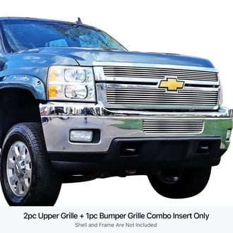 APG® - 3-Pc Chrome Polished 8x6 mm Horizontal Billet Main and Bumper Grille Kit
