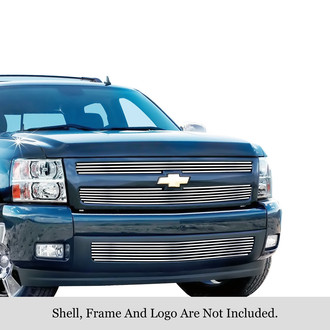 APG® GR03FGH62S - 3-Pc Polished 8x6 mm Horizontal Billet Main and Bumper Grille Kit
