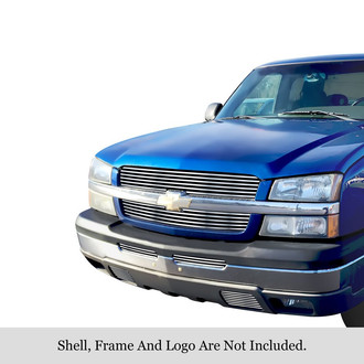 APG® - 6-Pc Chrome Polished 8x6 mm Horizontal Billet Main and Bumper Grille Kit