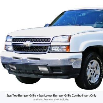 APG® - 4-Pc Chrome Polished 8x6 mm Horizontal Billet Bumper Grilles