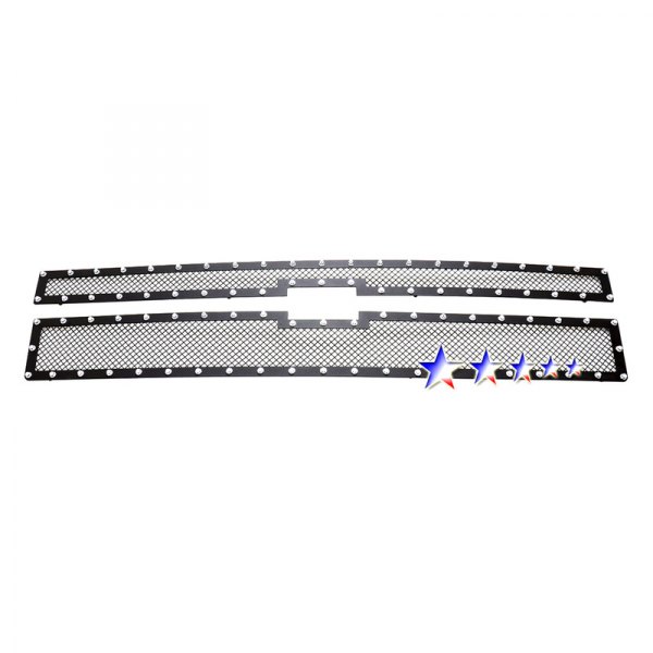 APG® - 2-Pc Rivet Style Black Powder Coated 1.8 mm Wire Mesh Main Grille