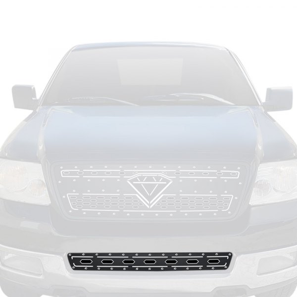APG® - 1-Pc Black Powder Coated Double Layer Laser Cut Sheet Bumper Grille