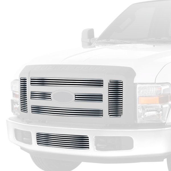 APG® - 7-Pc Chrome Polished 8x6 mm Horizontal Billet Main and Bumper Grille Kit