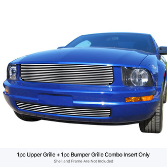 APG® - 2-Pc Polished 8x6 mm Horizontal Billet Main and Bumper Grilles