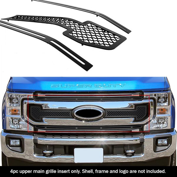 APG® - 4-Pc Black Powder Coated 2.5 mm Wire Mesh Main Grille