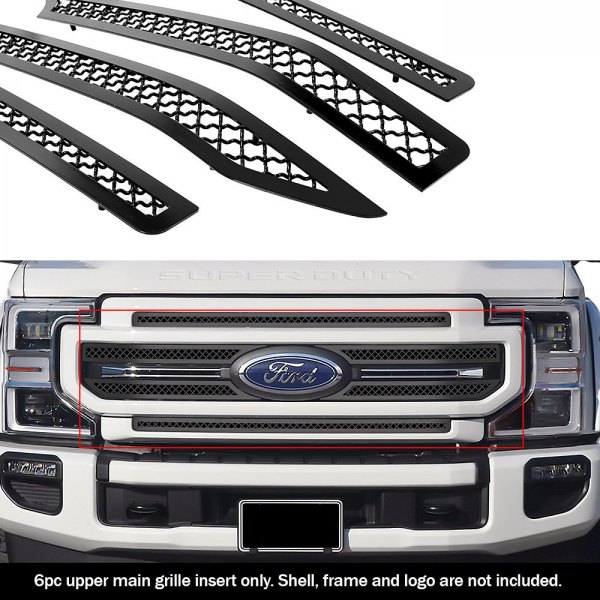 APG® - 6-Pc Black Powder Coated 2.5 mm Wire Mesh Main Grille