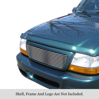 APG® GR06HEJ47S - 1-Pc Chrome Polished 8x6 mm Horizontal Billet Main Grille