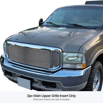 APG® - 3-Pc Chrome Polished 8x6 mm Horizontal Billet Main Grille