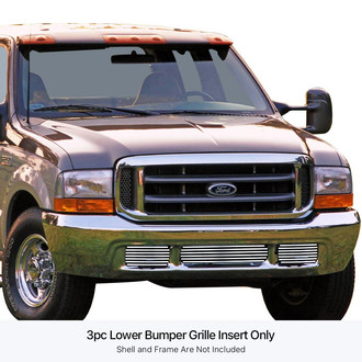 APG® - 3-Pc Polished 8x6 mm Horizontal Billet Bumper Grille