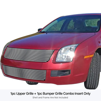 APG® - 2-Pc Silver Hairline Horizontal Billet Main and Bumper Grille Kit