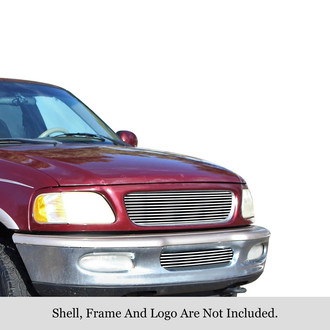 APG® - 2-Pc Chrome Polished 8x6 mm Horizontal Billet Main and Bumper Grille Kit