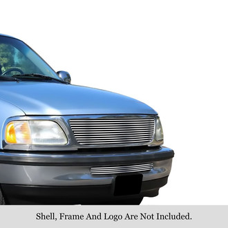 APG® - 2-Pc Chrome Polished 8x6 mm Horizontal Billet Main and Bumper Grille Kit