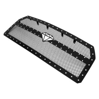 APG® - 1-Pc Rivet Style Black 2.5 mm Wire Mesh Main Grille with Diamond Design Emblem