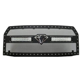 APG® - 1-Pc Rivet Style Black 2.5 mm Wire Mesh Main Grille with 2 x LED Light Bars