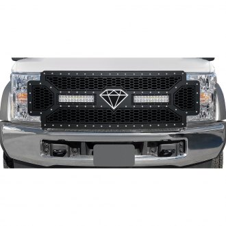 APG® - 1-Pc Honeycomb Style Black Laser Cut Mesh Main Grille with LED Lights