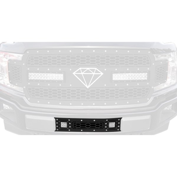 APG® - 1-Pc Honeycomb Style Black Powder Coated Laser Cut Mesh Bumper Grille
