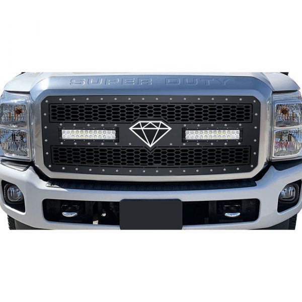 APG® - 1-Pc Honeycomb Style Black Powder Coated Laser Cut Mesh Main Grille