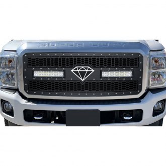 APG® - 1-Pc Honeycomb Style Black Laser Cut Mesh Main Grille with LED Lights
