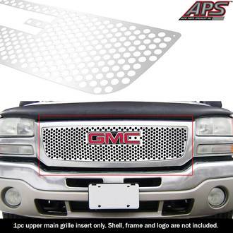 APG® - 1-Pc Sheet Series Silver Hairline Round Hole Punch Laser Cut Main Grille