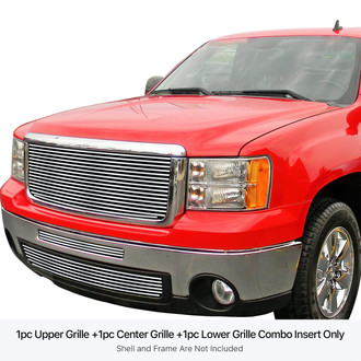 APG® - 3-Pc Chrome Polished 8x6 mm Horizontal Billet Main and Bumper Grille Kit