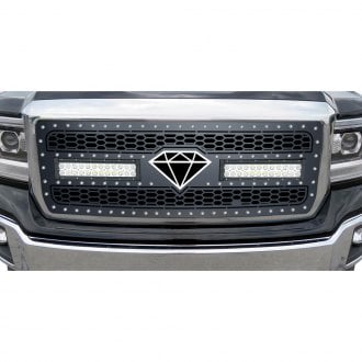 APG® - 1-Pc Honeycomb Style Black Laser Cut Mesh Main Grille with LED Lights