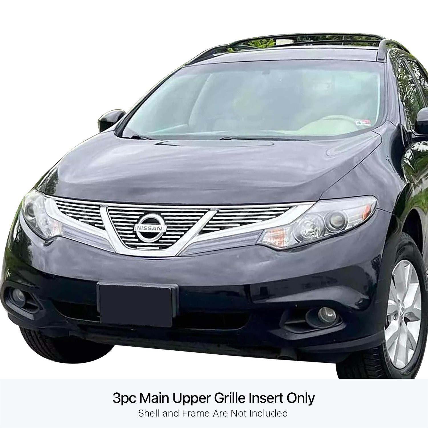 Shiny Front Bumper Grille For Nissan Murano 2015-2018 – Upper Mesh, Black & Chrome Style