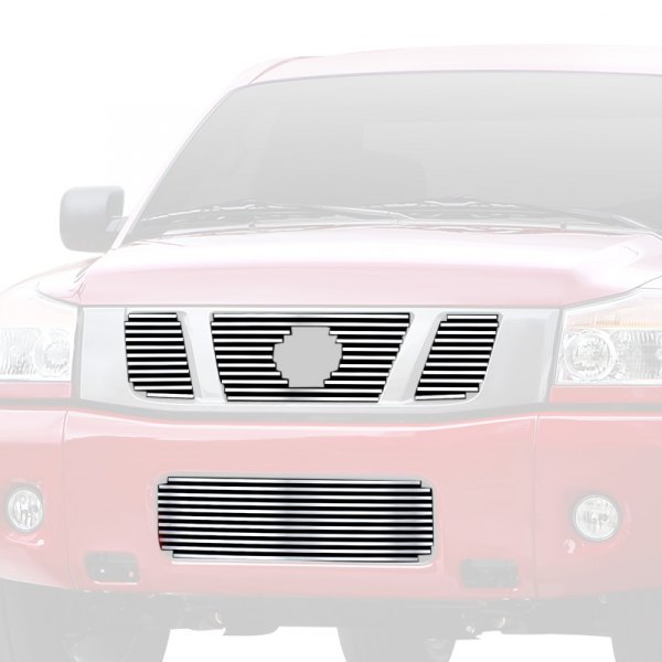 APG® - 4-Pc Chrome Polished 8x6 mm Horizontal Billet Main and Bumper Grille Kit