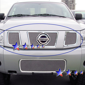 APG® - 3-Pc Chrome Polished 1.8 mm Wire Mesh Main Grille