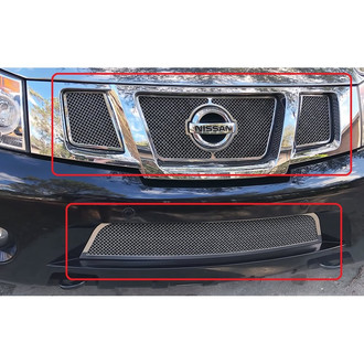 APG® GR14GGG79T - 4-Pc Chrome Polished 1.8 mm Wire Mesh Main and Bumper Grille Kit