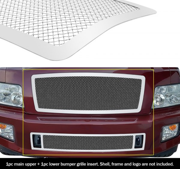 APG® - 2-Pc Chrome Polished 1.8 mm Wire Mesh Main and Bumper Grille Kit