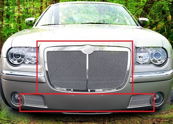 APG® - 3-Pc Chrome Polished 1.8 mm Wire Mesh Main and Bumper Grille Kit