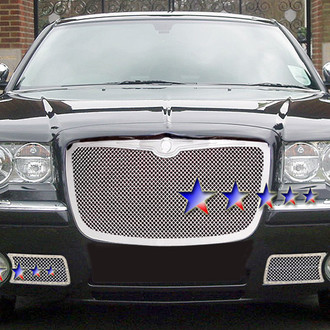 APG® - 2-Pc Plain Weave Style Chrome Polished 1.8 mm Wire Mesh Bumper Grille