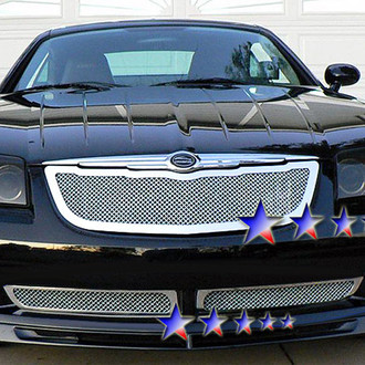 APG® - 2-Pc Chrome Polished 1.8 mm Wire Mesh Bumper Grille