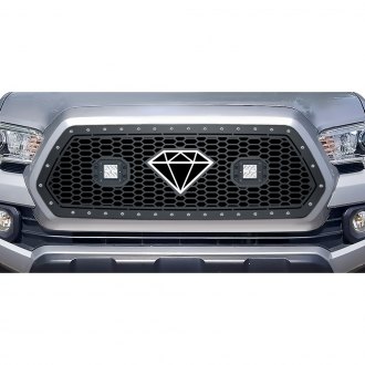 APG® - 1-Pc Honeycomb Style Black Laser Cut Mesh Main Grille with LED Lights