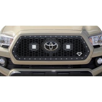 APG® - 1-Pc Honeycomb Style Black Laser Cut Mesh Main Grille with LED Lights
