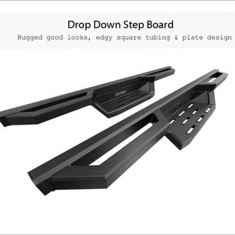APG® - 6" ST Drop Style Black Rectangular Nerf Bars