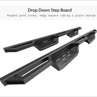 APG® - 6" ST Drop Style Black Rectangular Nerf Bars