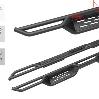 APG® - 7.5" Drop Down Style Black Nerf Bars