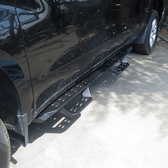 APG® - 5" RS Drop Style Cab Length Black Rectangular Nerf Bars
