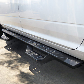 APG® - 5" RS Drop Style Cab Length Black Rectangular Nerf Bars