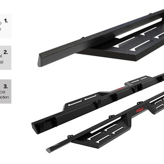 APG® - DS Drop Down Style Black Trapezoid Nerf Bars