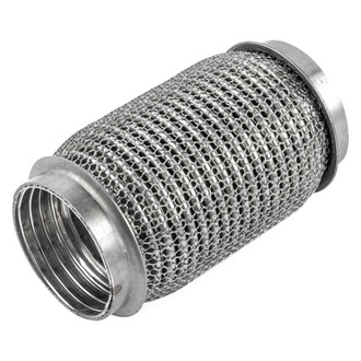 APR® - 304 SS Premium Braided Interlocking Flex Pipe (2.5" Inlet, 2.5" Outlet, 6" Length)