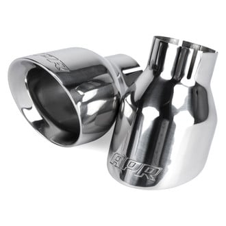 APR® - Round Angle Cut Clamp-On Double-Wall Polished Exhaust Tips (2.5" Inlet, 4" Outlet)