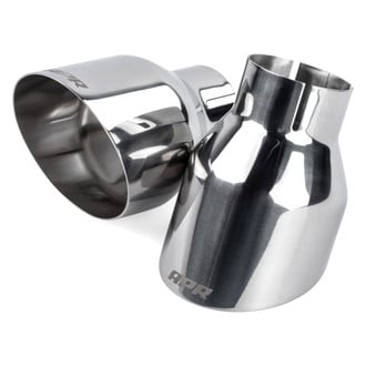 APR® - Round Angle Cut Clamp-On Single-Wall Polished Exhaust Tips (2.5" Inlet, 4" Outlet)