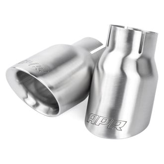 APR® - Round Angle Cut Clamp-On Double-Wall Raw Exhaust Tips (2.5" Inlet, 3.5" Outlet)