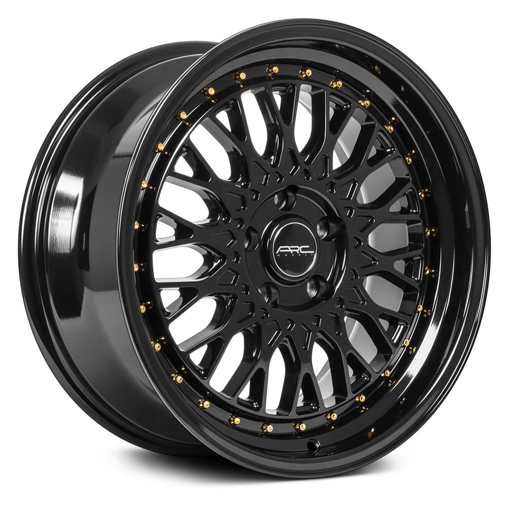 ARC WHEELS® AR01 Wheels - Gloss Black with Gold Rivets Rims